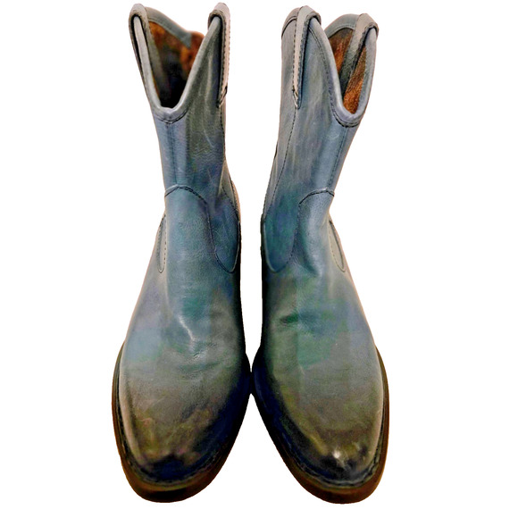 Born Wynd Turquoise Western Leather Boots Women's Size 7 - Picture 9 of 10